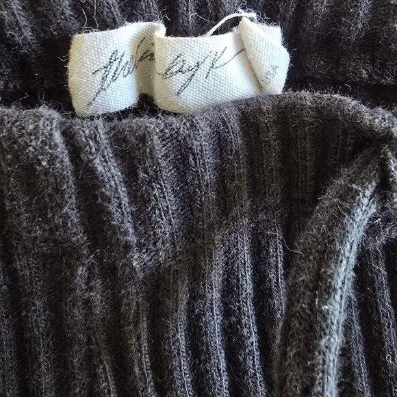 The Line by K Black Ribbed Knit Split Hem Pants - Lounge Stretch - Picture 4 of 4